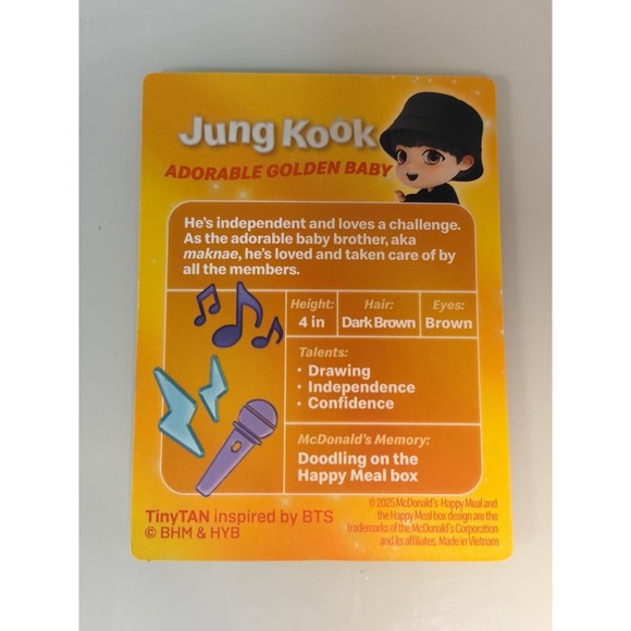 McDonald's TinyTAN x BTS Encore Edition Happy Meal Collectible #14 - Jung Kook - Picture 7 of 7